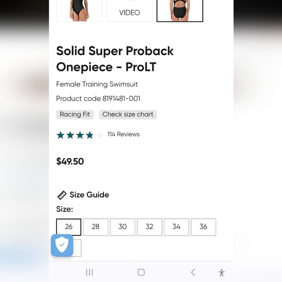 NWT/ SPEEDO / SOLID SUPER PROBACK Onepiece PROLT / BLACK SIZE 12/28 yo… - Picture 3 of 12